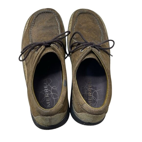 Merrell Oracle Brown Leather Hiking Shoes Peat Moss J43819 Mens Size 11 Casual main image 8
